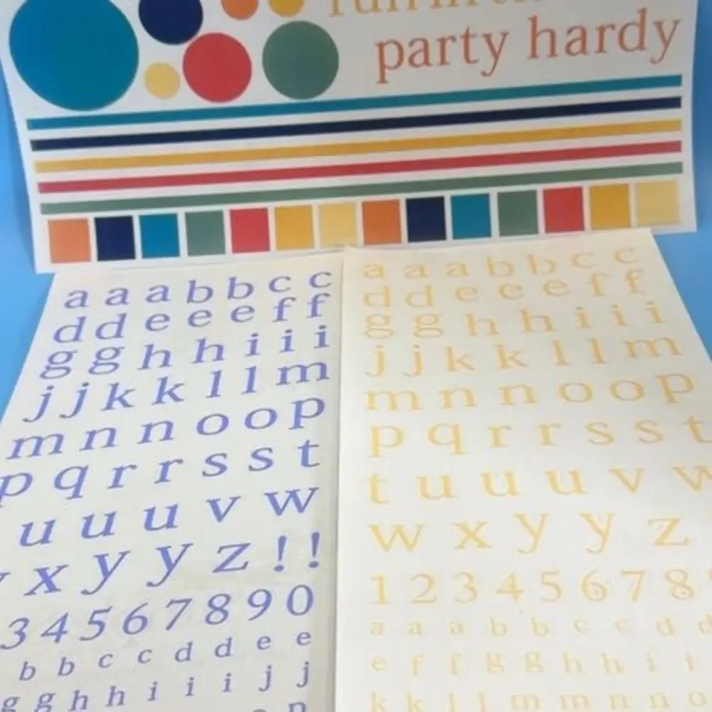 Vintage Alphabet Number Stickers Decorative Strip